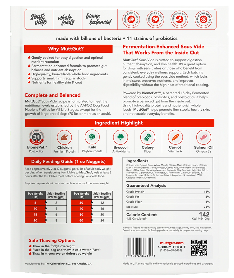 5 lb MuttGut - Chicken ingredients