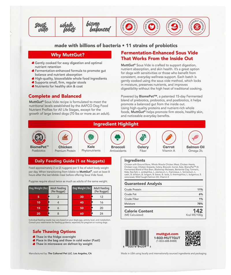 2 lb MuttGut - Chicken ingredients