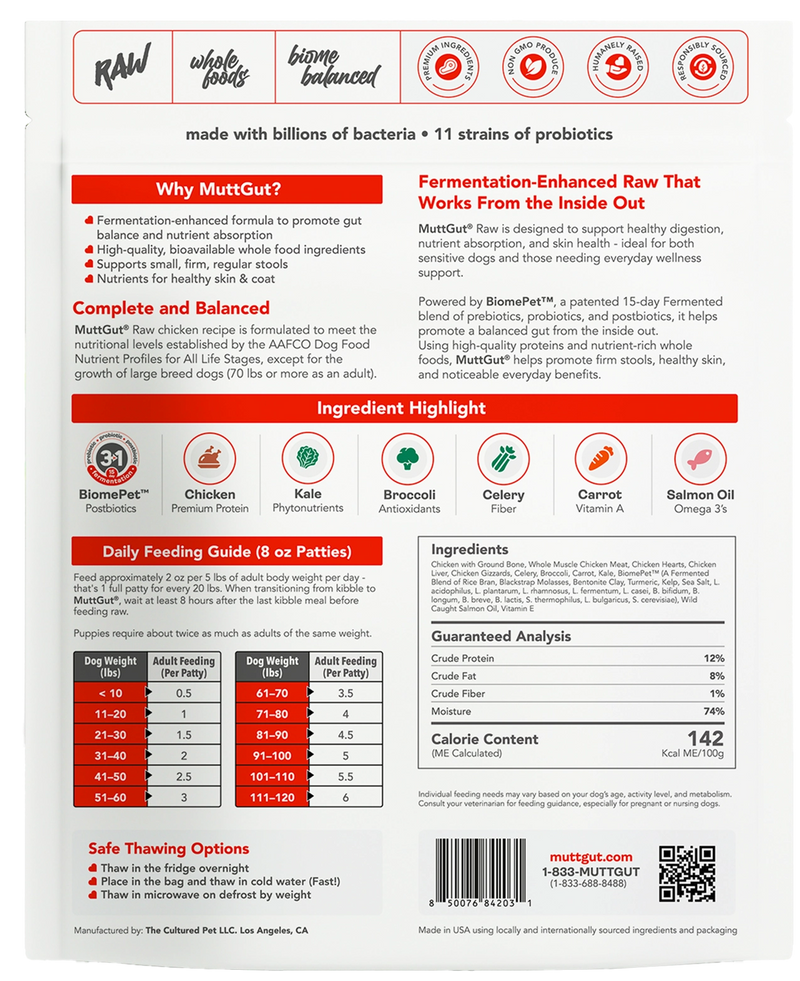 6 lb MuttGut - Chicken ingredients
