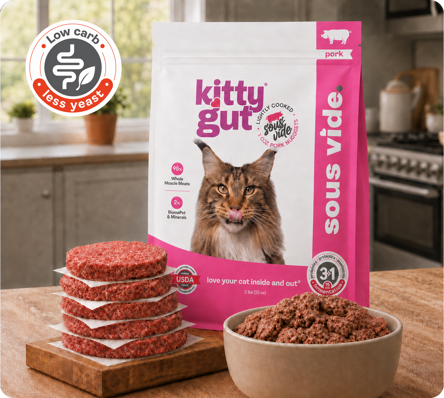 KittyGut® support sous vide - pork recipe