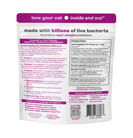 KittyGut® Premium All-Natural Cat Digestive & Immune Support Supplement