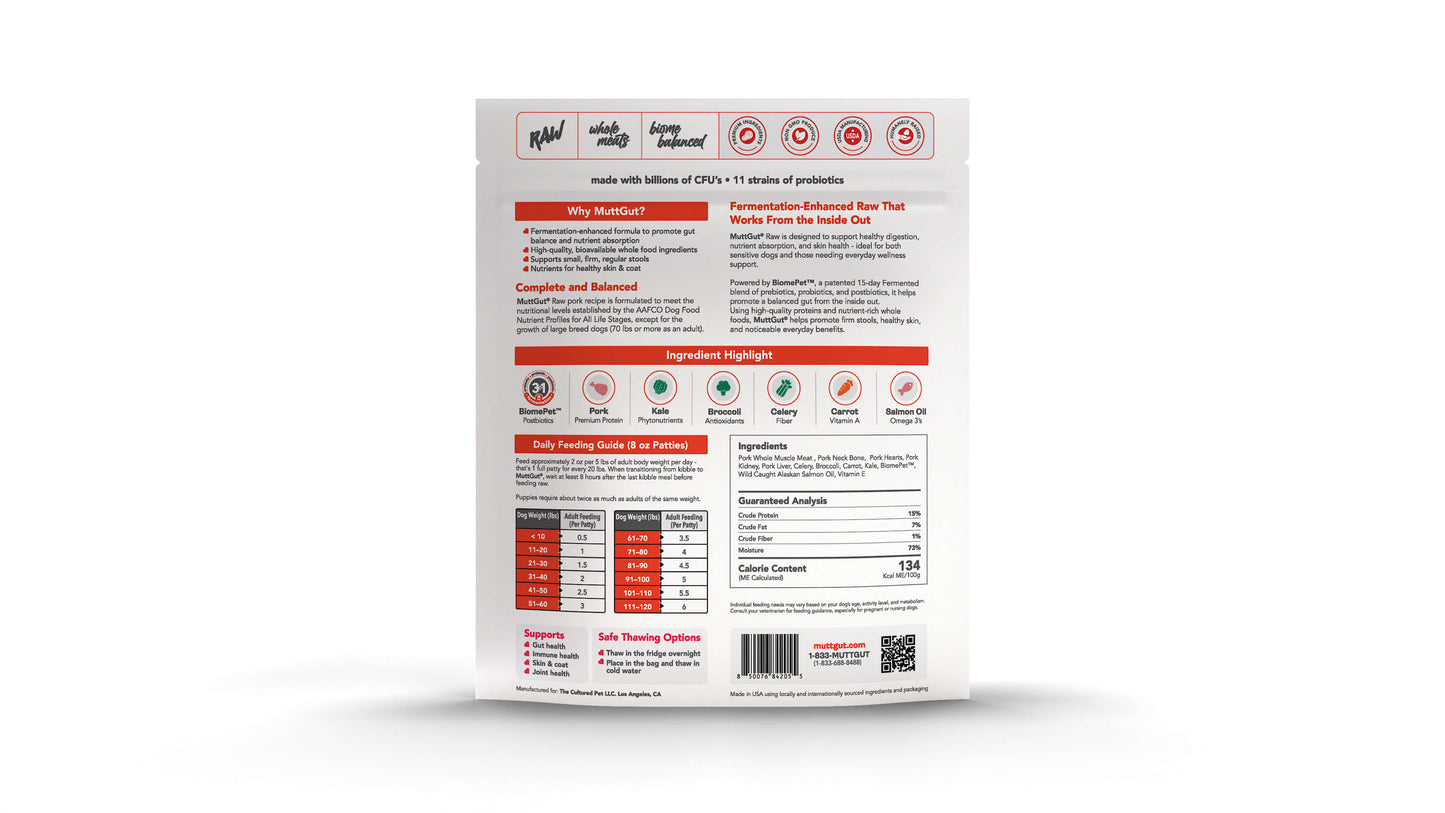 MuttGut gut support raw - pork recipe