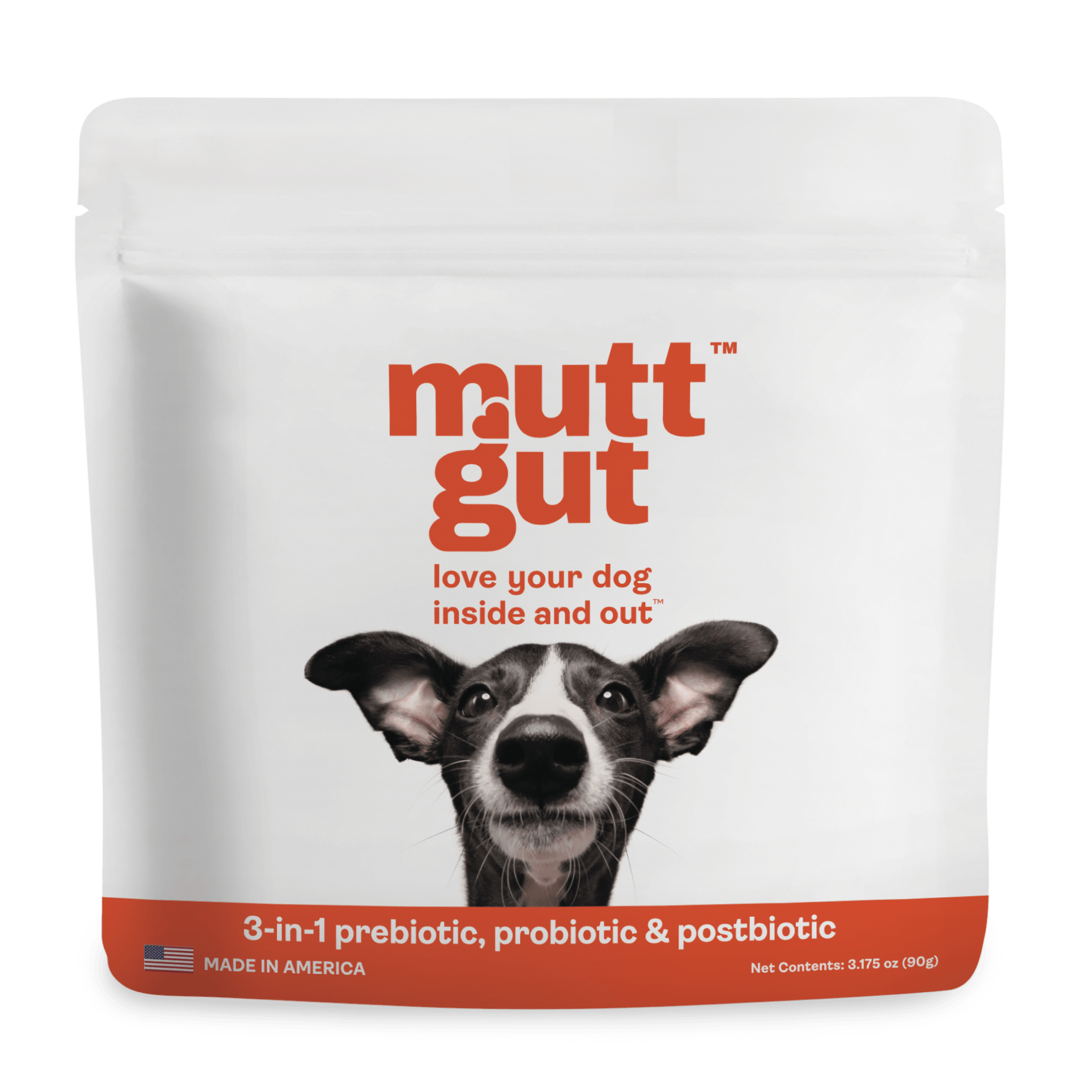 MuttGut All Natural Dog 3-in-1 Prebiotics, Probiotics & Postbiotics Digestive & Immune Support Supplement