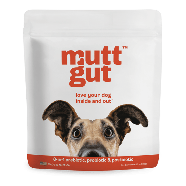 MuttGut All Natural Dog 3-in-1 Prebiotics, Probiotics & Postbiotics Digestive & Immune Support Supplement - MuttGut