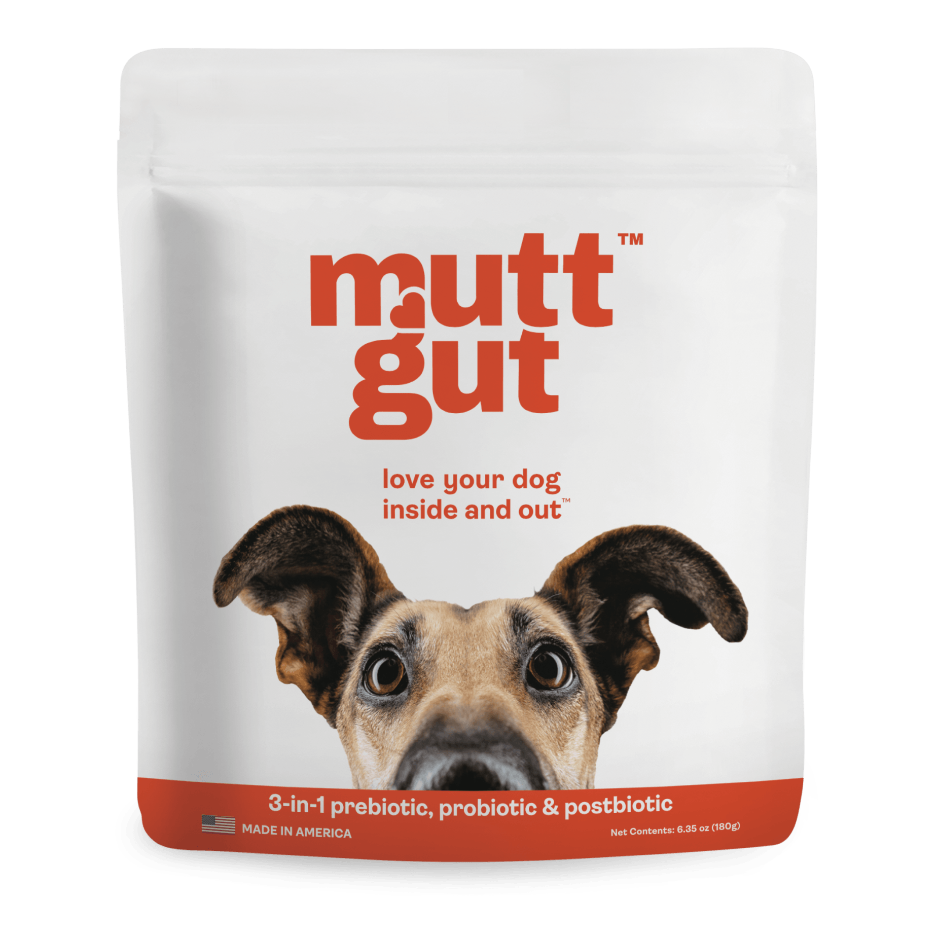MuttGut All Natural Dog 3-in-1 Prebiotics, Probiotics & Postbiotics Digestive & Immune Support Supplement
